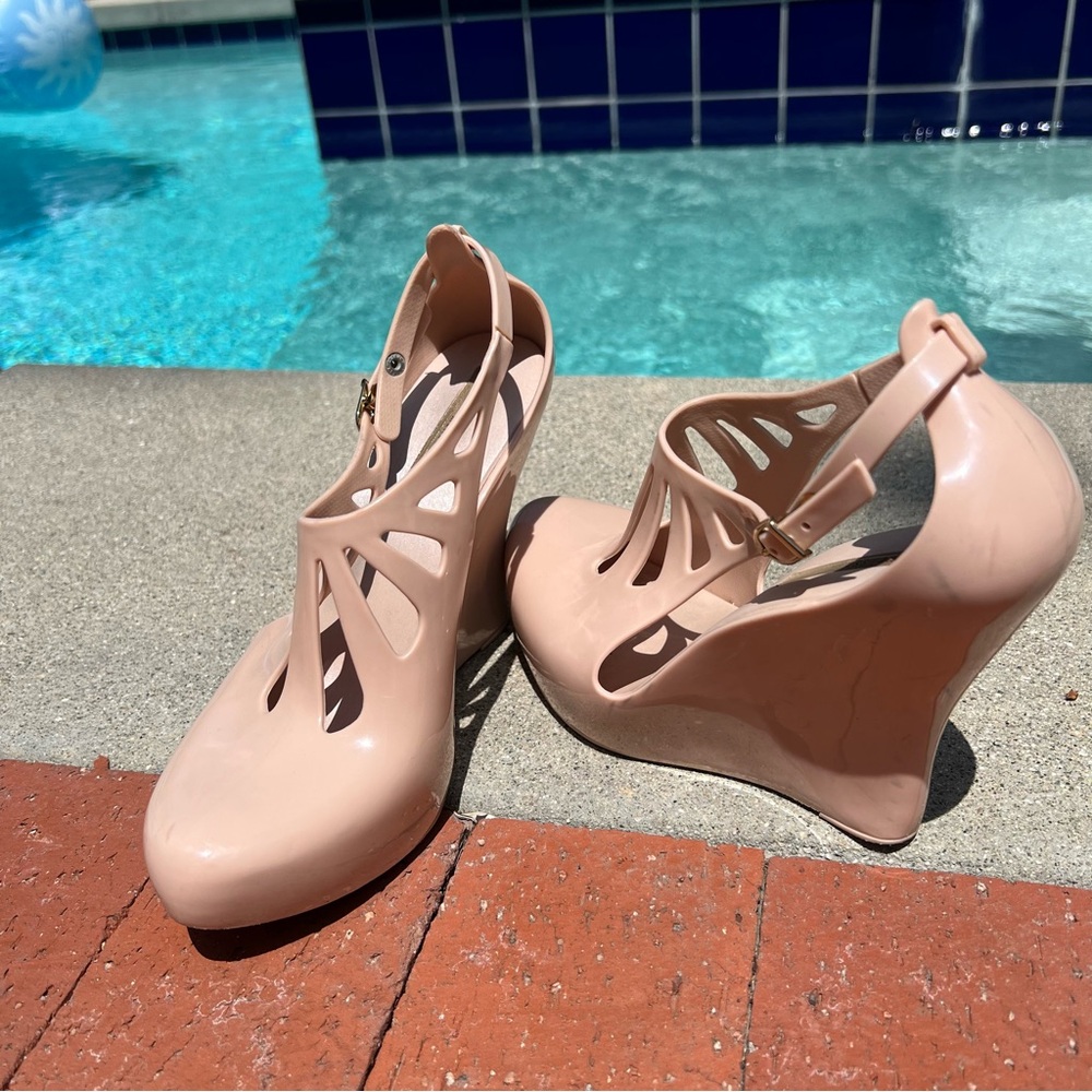 Stylish Nude Wedge Sandals